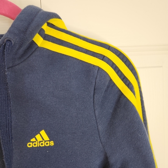 2015 Adidas Pullover Hooded Sweatshirt Boston 26.2 size XS Blue and Yellow - Picture 6 of 12